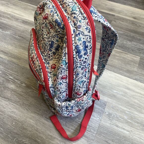 Vera Bradley Quilted Iconic Campus Backpack SEA LIFE Large - Picture 4 of 16